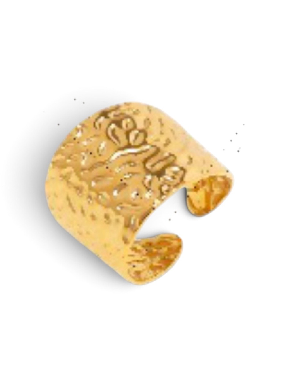 18k Gold plated Hammered Adjustable Wide ring